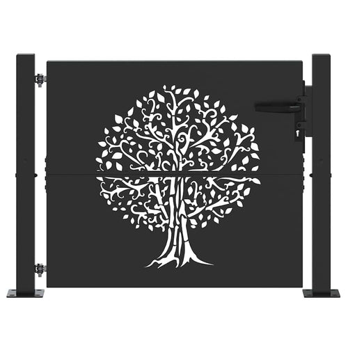 Cancello da giardino con blocco nero 110 x 105 cm