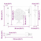 Cancello da giardino con blocco nero 110 x 105 cm
