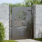 Cancello da giardino con blocco nero 110 x 130 cm