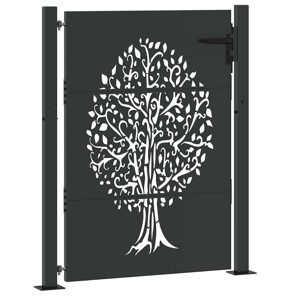 Cancello da giardino con blocco nero 110 x 130 cm