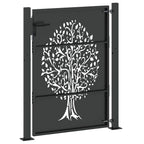 Cancello da giardino con blocco nero 110 x 130 cm