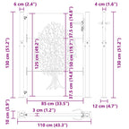 Cancello da giardino con blocco nero 110 x 130 cm