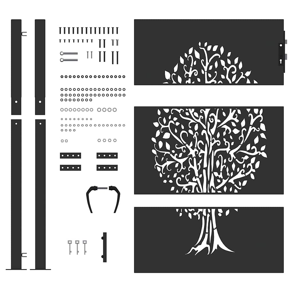 Cancello da giardino in acciaio con blocco nero 110 x 155 cm