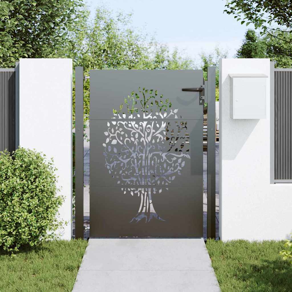 Cancello da giardino in acciaio con blocco nero 110 x 155 cm