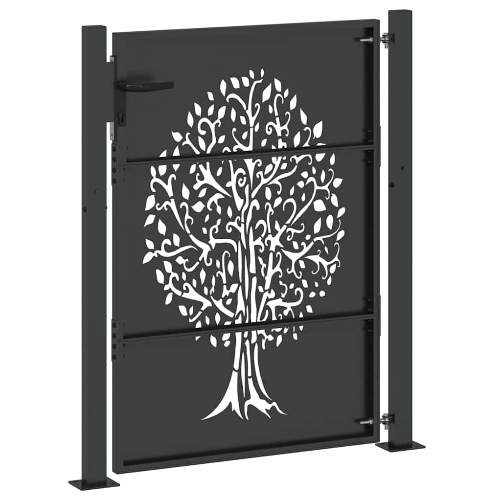 Cancello da giardino in acciaio con blocco nero 110 x 155 cm