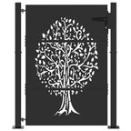 Cancello da giardino in acciaio con blocco nero 110 x 155 cm