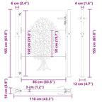Cancello da giardino in acciaio con blocco nero 110 x 155 cm