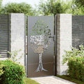 Cancello da giardino in acciaio verniciato nero 110 x 180 cm con lucchetto a cilindro