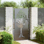 Cancello da giardino in acciaio verniciato nero 110 x 180 cm con lucchetto a cilindro