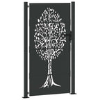 Cancello da giardino in acciaio verniciato nero 110 x 180 cm con lucchetto a cilindro