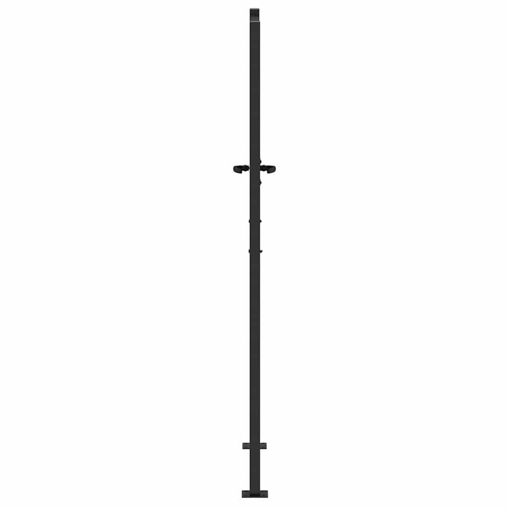 Cancello da giardino in acciaio verniciato nero 110 x 180 cm con lucchetto a cilindro