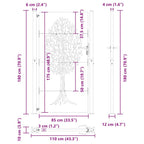 Cancello da giardino in acciaio verniciato nero 110 x 180 cm con lucchetto a cilindro