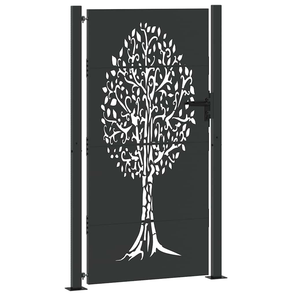 Cancello da giardino con blocco nero 110 x 205 cm