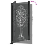 Cancello da giardino con blocco nero 110 x 205 cm