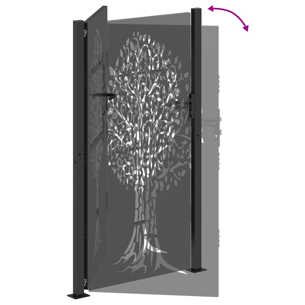 Cancello da giardino con blocco nero 110 x 205 cm