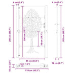 Cancello da giardino con blocco nero 110 x 205 cm
