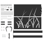 Cancello da giardino con serratura a catenaccio nero 110 x 105 cm