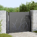 Cancello da giardino con serratura a catenaccio nero 110 x 105 cm