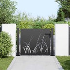 Cancello da giardino con serratura a catenaccio nero 110 x 105 cm