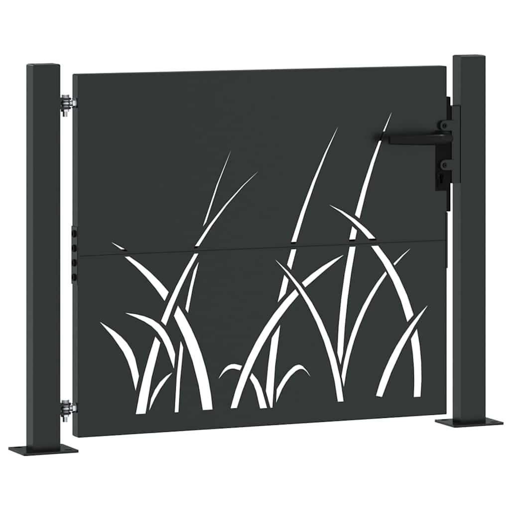 Cancello da giardino con serratura a catenaccio nero 110 x 105 cm