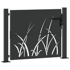 Cancello da giardino con serratura a catenaccio nero 110 x 105 cm