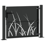 Cancello da giardino con serratura a catenaccio nero 110 x 105 cm