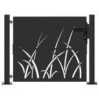 Cancello da giardino con serratura a catenaccio nero 110 x 105 cm