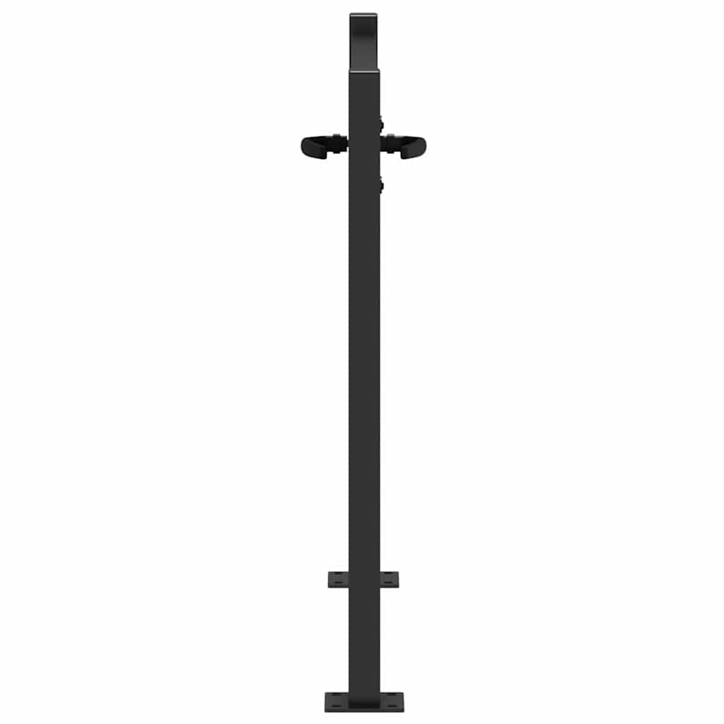 Cancello da giardino con serratura a catenaccio nero 110 x 105 cm
