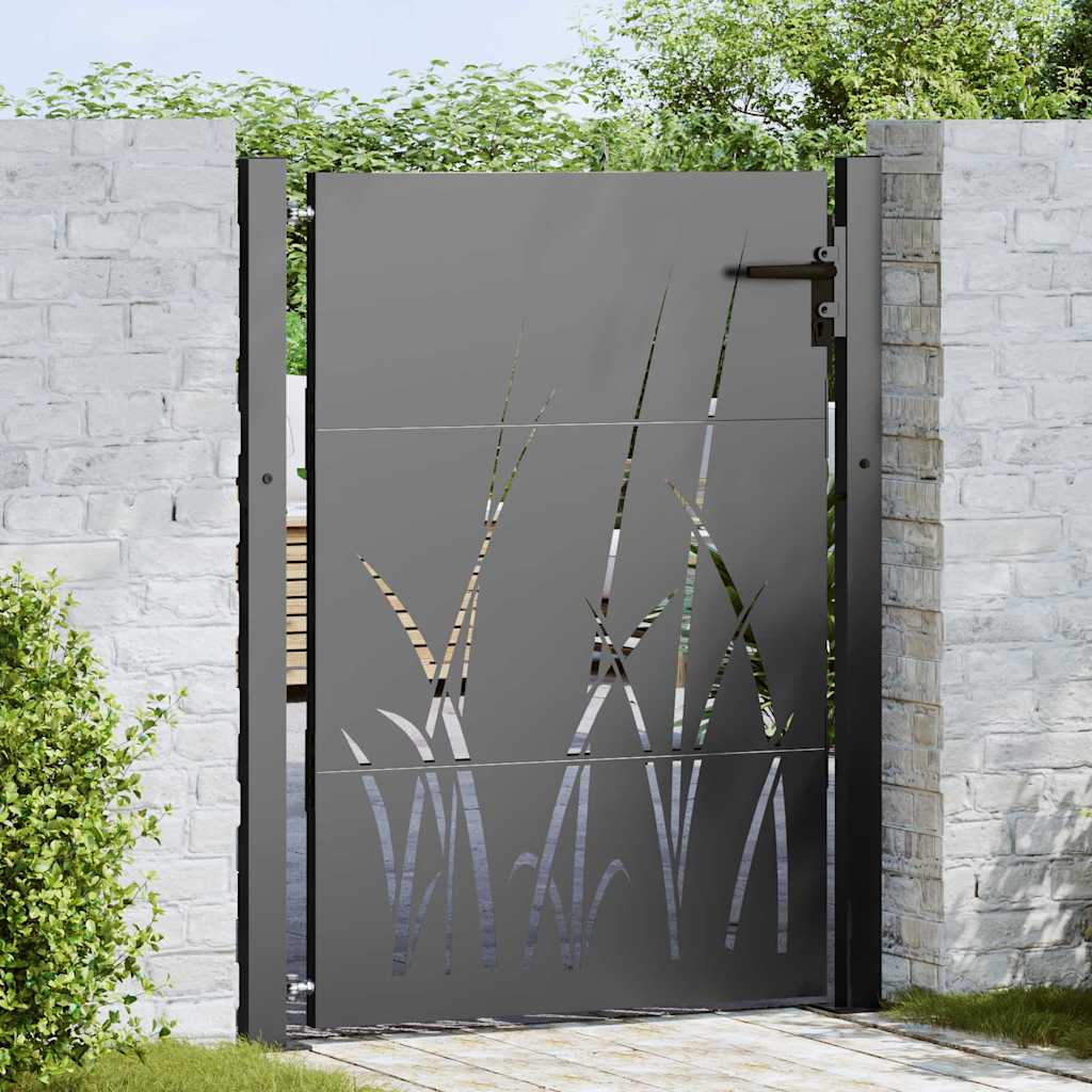 Cancello da giardino con blocco nero 110 x 130 cm