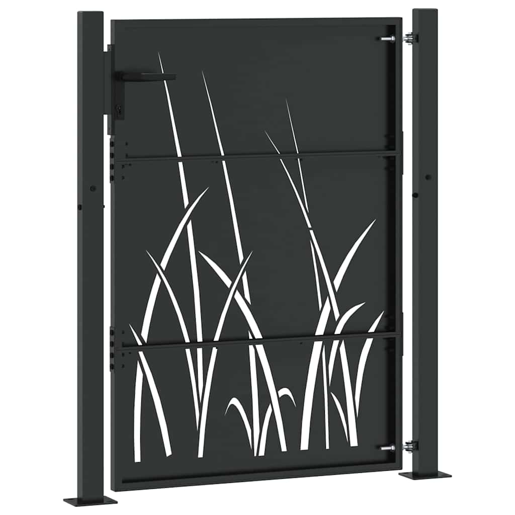 Cancello da giardino con blocco nero 110 x 130 cm