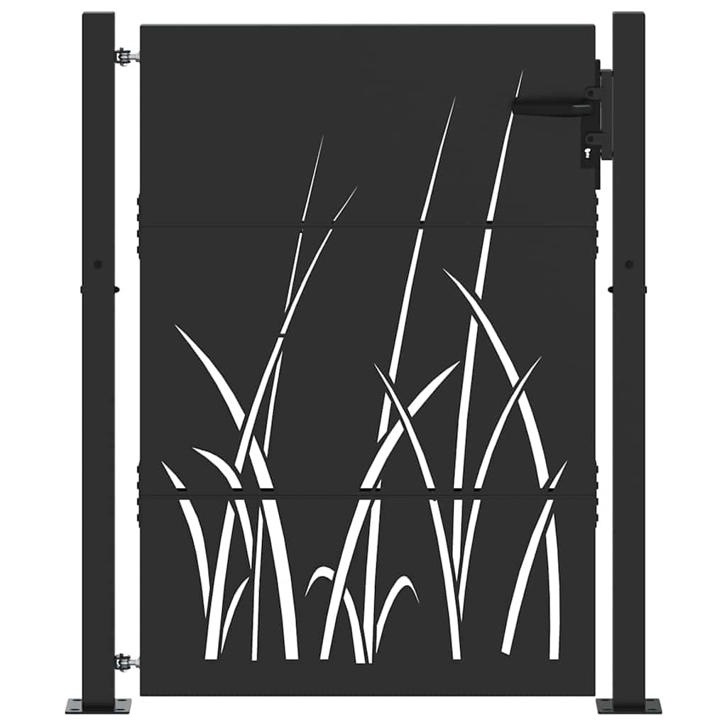 Cancello da giardino con blocco nero 110 x 130 cm