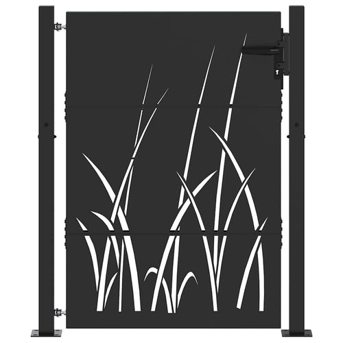 Cancello da giardino con blocco nero 110 x 130 cm