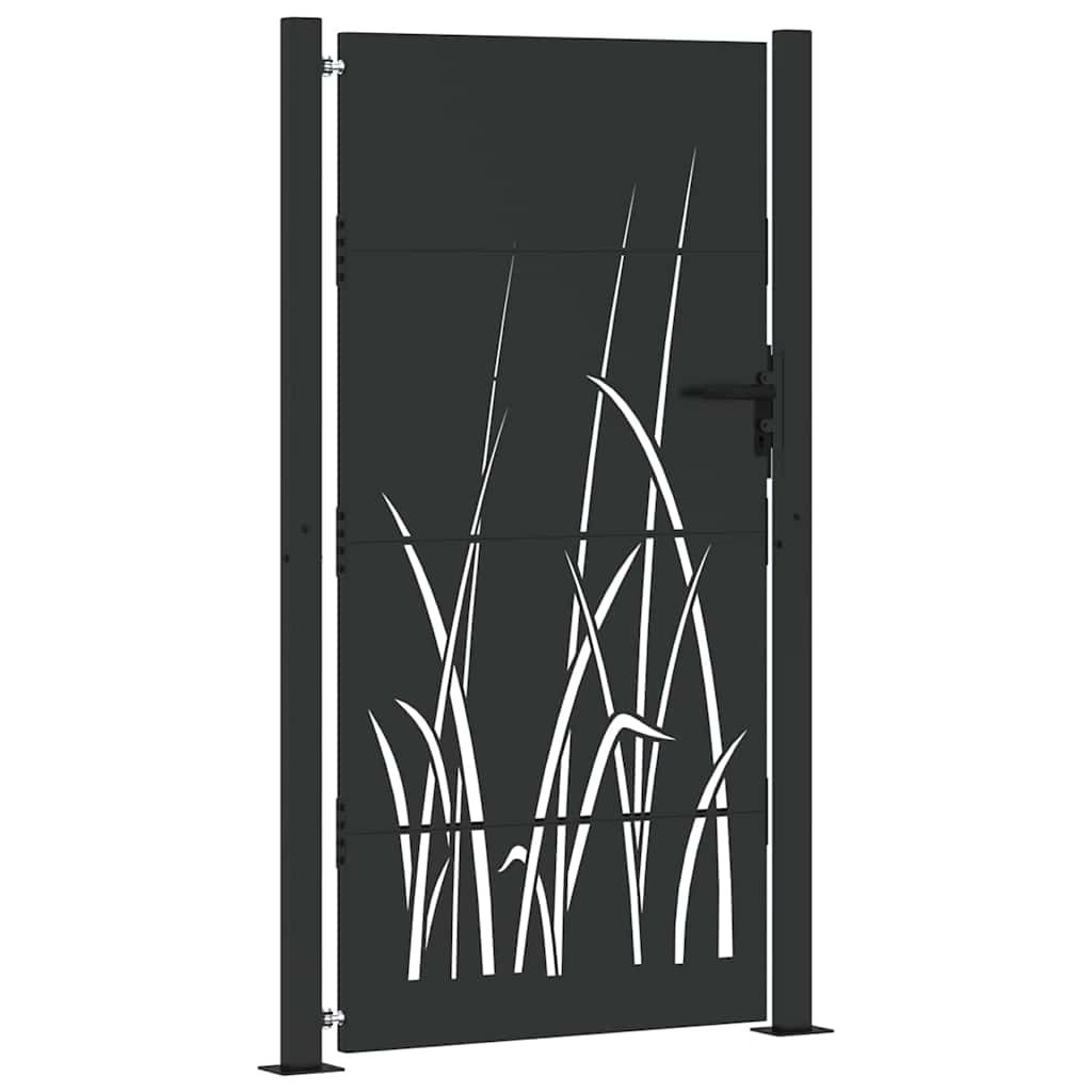 Cancello da giardino con blocco nero 110 x 180 cm