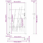 Cancello da giardino con blocco nero 110 x 180 cm