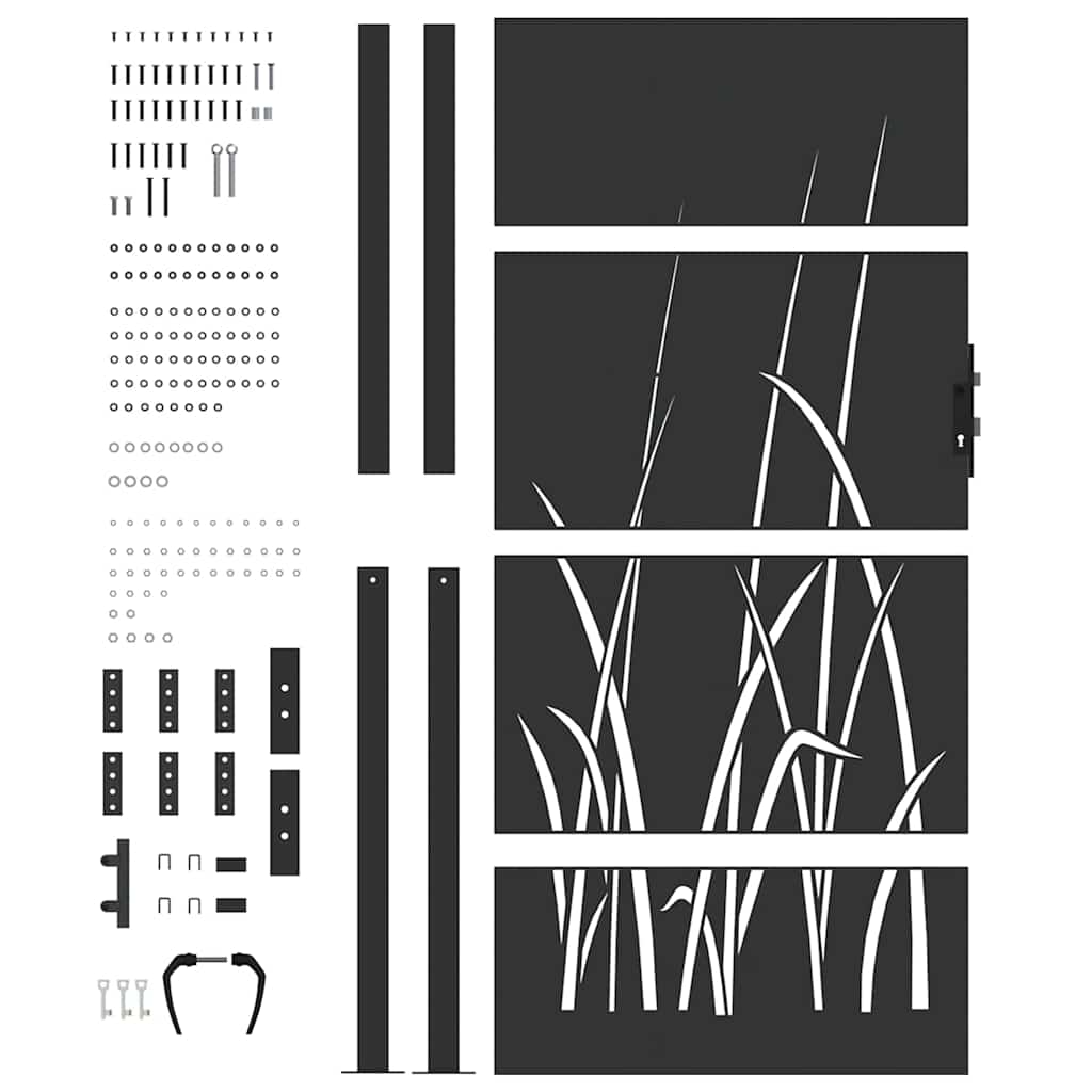 Cancello da giardino con blocco nero 110 x 205 cm