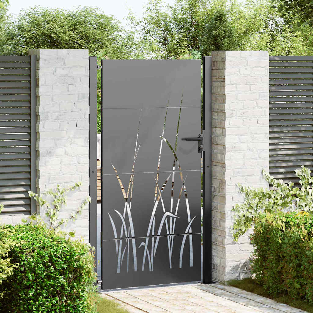 Cancello da giardino con blocco nero 110 x 205 cm