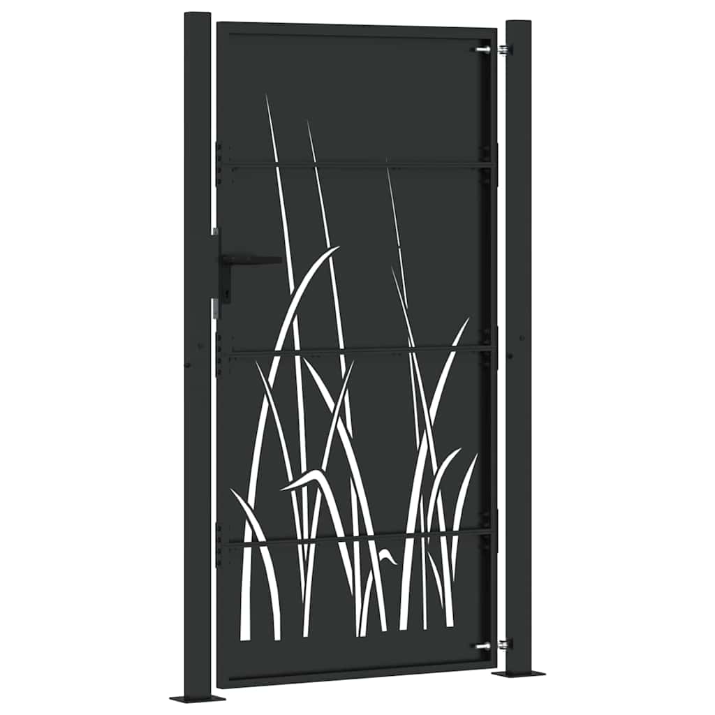 Cancello da giardino con blocco nero 110 x 205 cm