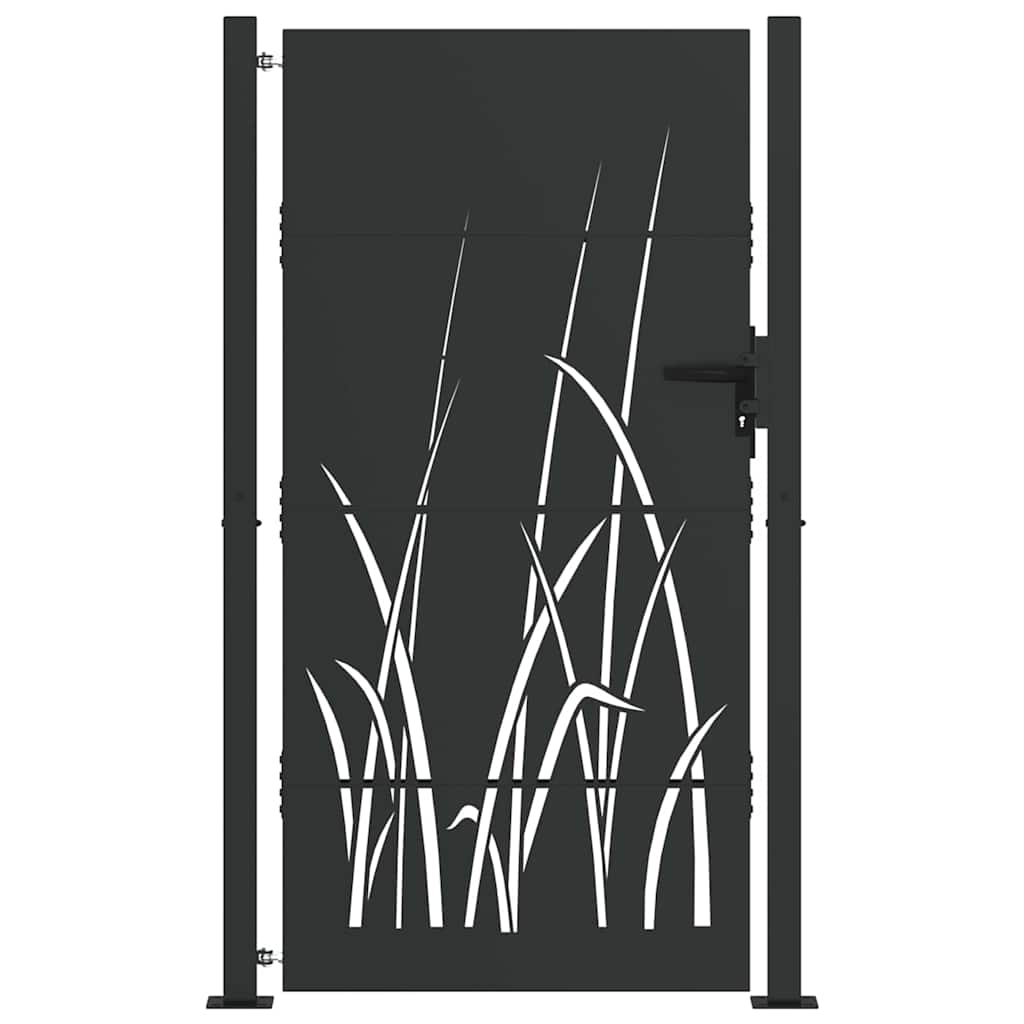 Cancello da giardino con blocco nero 110 x 205 cm