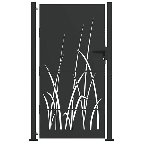 Cancello da giardino con blocco nero 110 x 205 cm