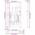Cancello da giardino con blocco nero 110 x 205 cm