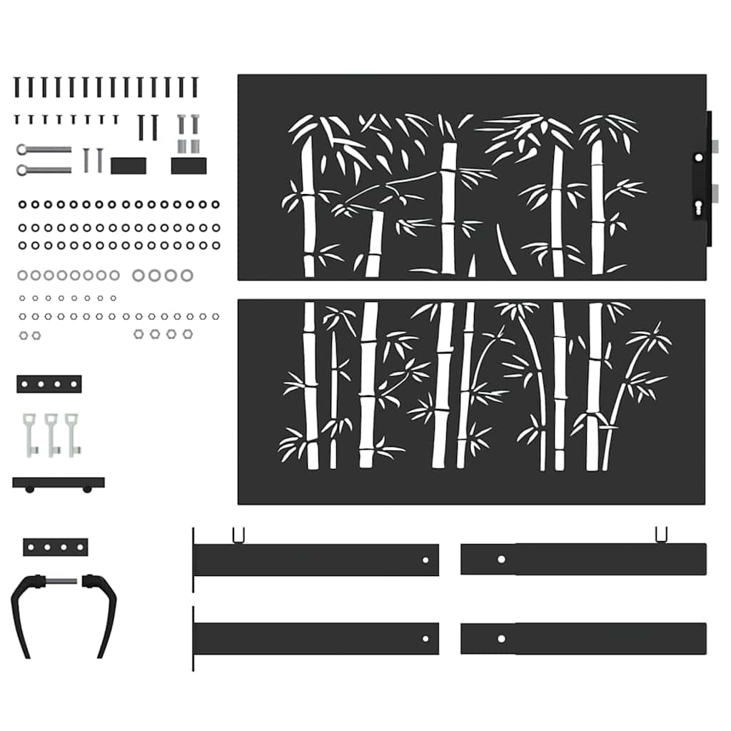 Cancello da giardino con blocco nero 110 x 105 cm