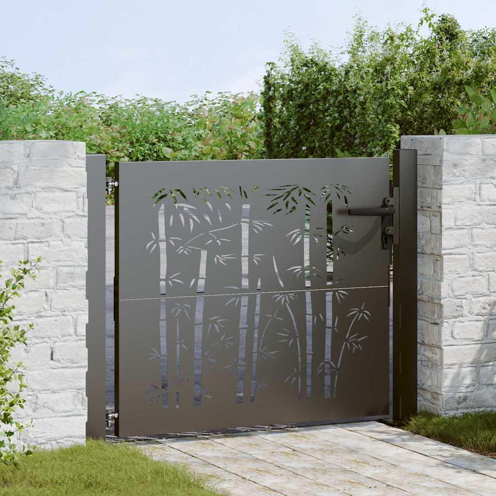 Cancello da giardino con blocco nero 110 x 105 cm
