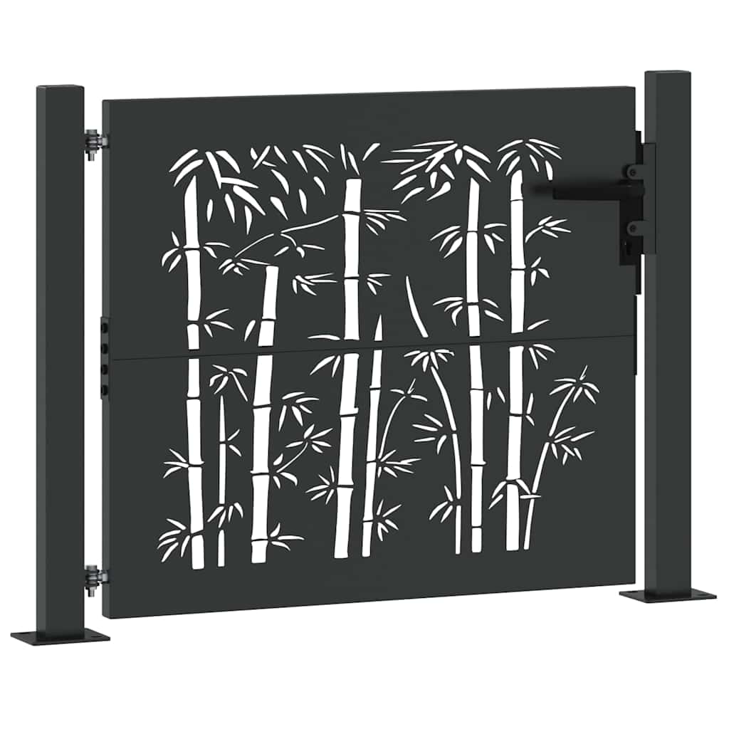 Cancello da giardino con blocco nero 110 x 105 cm