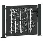 Cancello da giardino con blocco nero 110 x 105 cm