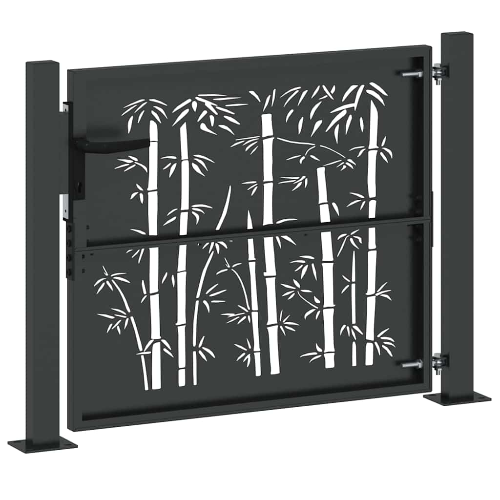 Cancello da giardino con blocco nero 110 x 105 cm