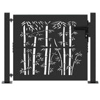 Cancello da giardino con blocco nero 110 x 105 cm