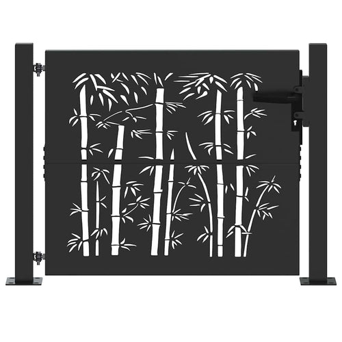 Cancello da giardino con blocco nero 110 x 105 cm