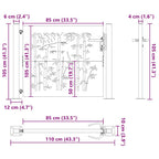 Cancello da giardino con blocco nero 110 x 105 cm