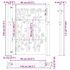 Cancello da giardino con blocco nero 110 x 130 cm
