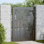 Cancello da giardino con blocco Nero 110 x 155 cm